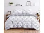 Pościel bawełniana Bielbaw 160x200 Decor – ornamenty marokańskie, szaro-biały motyw